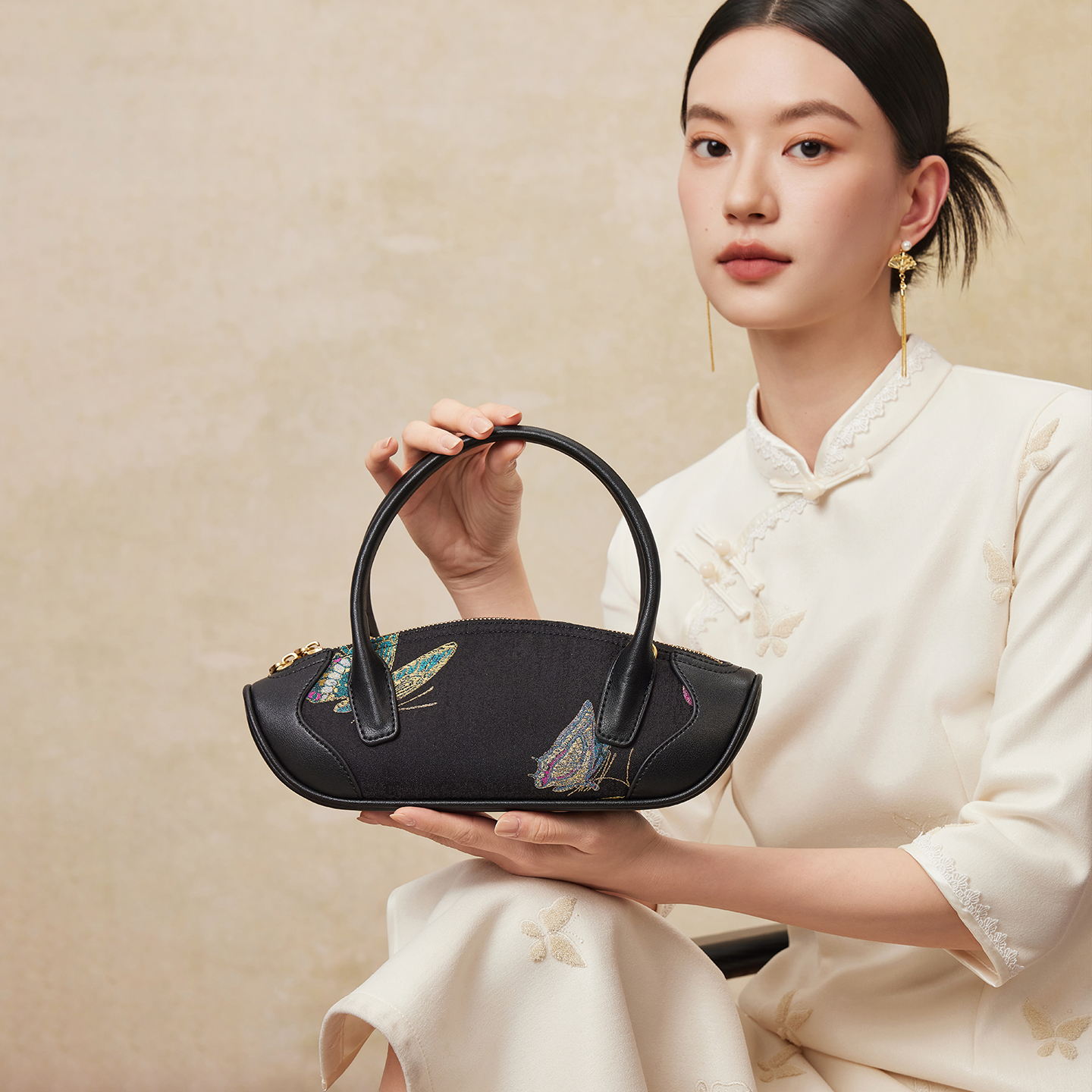 上海故事名家宋锦手提包