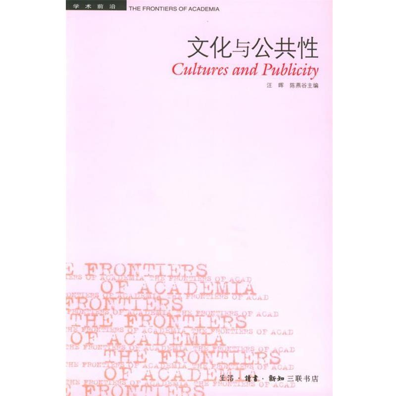 【正版书】 文化与公共性—学术前沿 汪晖,陈燕谷 主编 生活·读书·新知三联书店