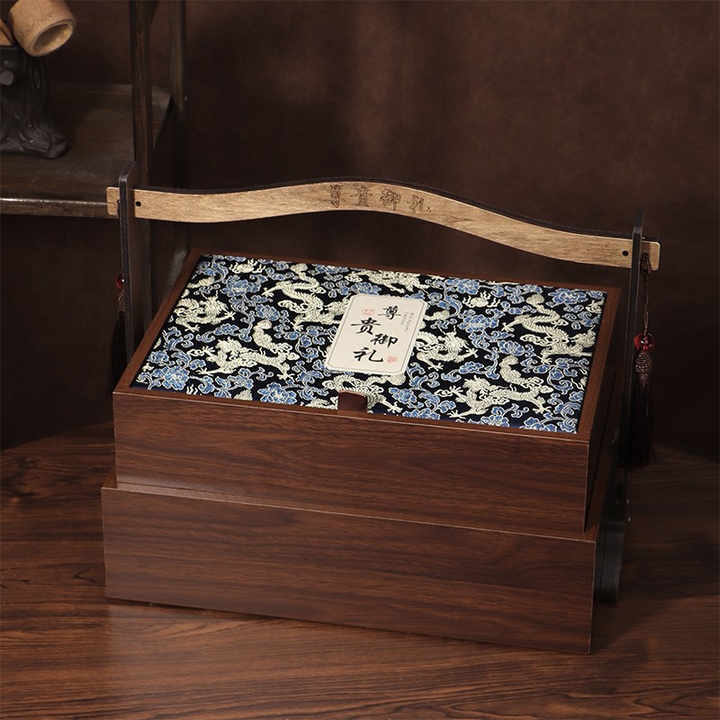 月饼红酒礼盒空h盒高档中秋手提篮包装盒创意茶叶月饼组合装礼品