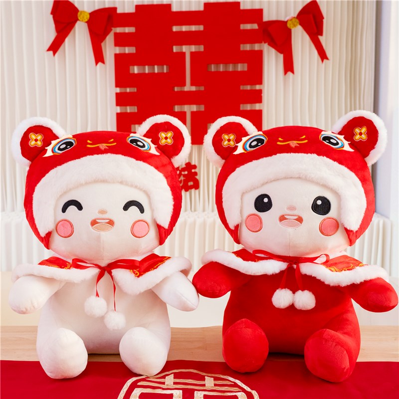 压床结婚娃娃一对高n档新婚喜娃娃床上蛇年抱枕公仔婚房送新人礼