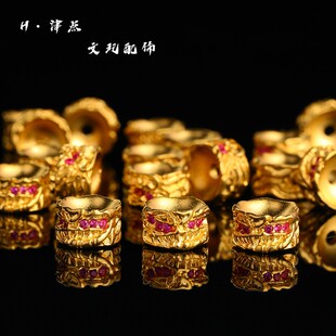 古法高保色镀卡环24K工艺黄金色毒液卡环保色隔珠diy文玩手串配饰