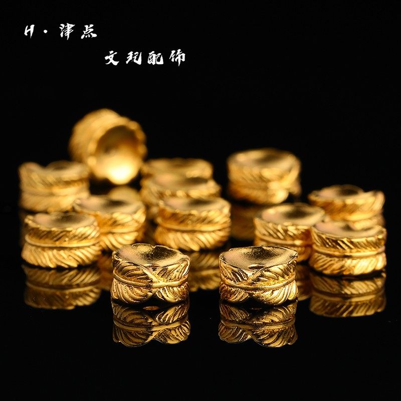 高保色古法合金羽毛卡环隔片垫片隔珠文玩百香籽椰蒂饰品配件配饰