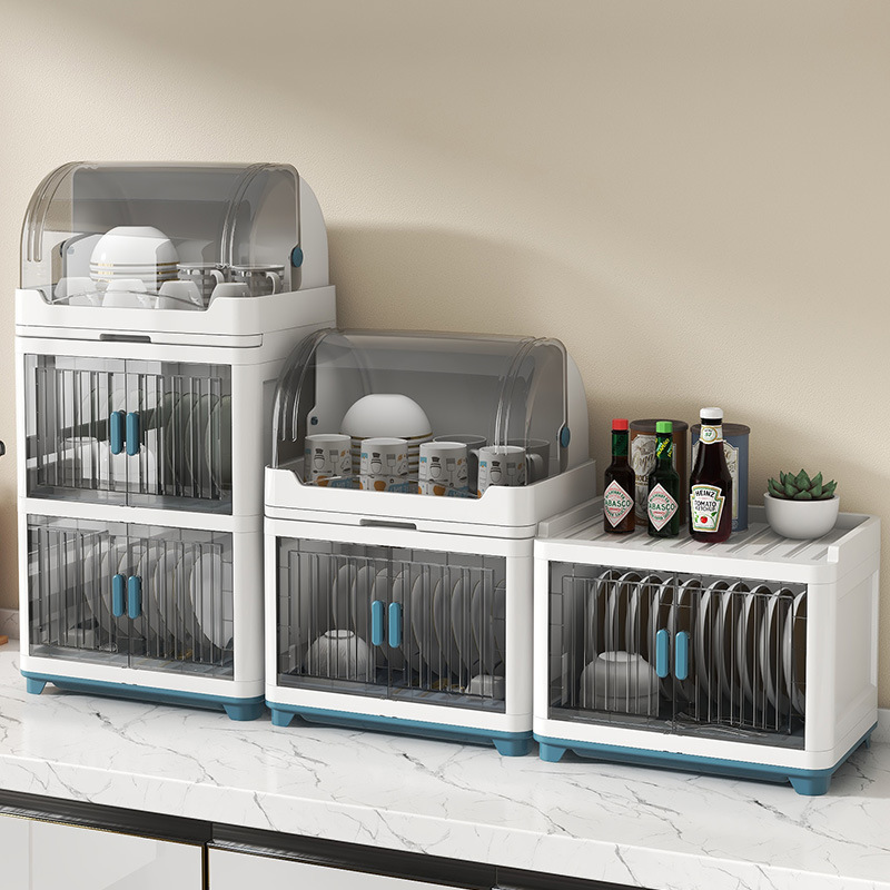 家用沥水碗盘架餐具碗碟收纳层架柜台式带盖子碗筷收纳盒沥水碗架