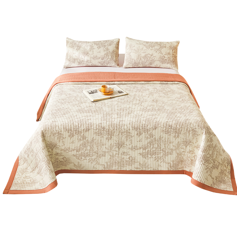 牀盖2023新款四季通用榻榻米三件套水洗棉麻炕盖单件家用防尘罩