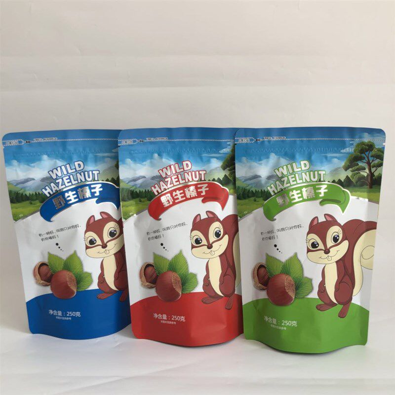 野生松子包装袋  东北榛子牛皮纸自封自立袋500克干果礼品袋