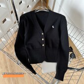 外套女 新款 2023年早春季 小兔兔学院风刺绣针织开衫 桃子自制