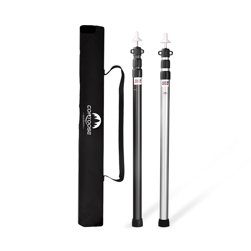 户外铝合金天幕杆帐篷门厅支撑杆铝杆超长3M伸缩营柱支架加粗两根