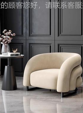 设计师办欧室彩虹北懒人沙发轻奢单人沙78645发客厅卧室公会客接