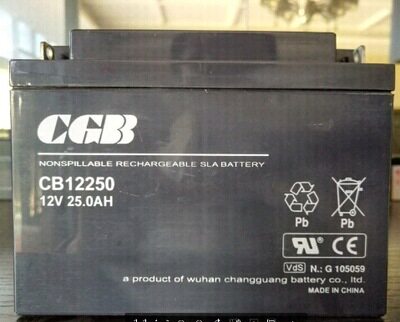 武汉CGB铅酸蓄电池CB12250/12V2H长光蓄电池12V25/aH电瓶