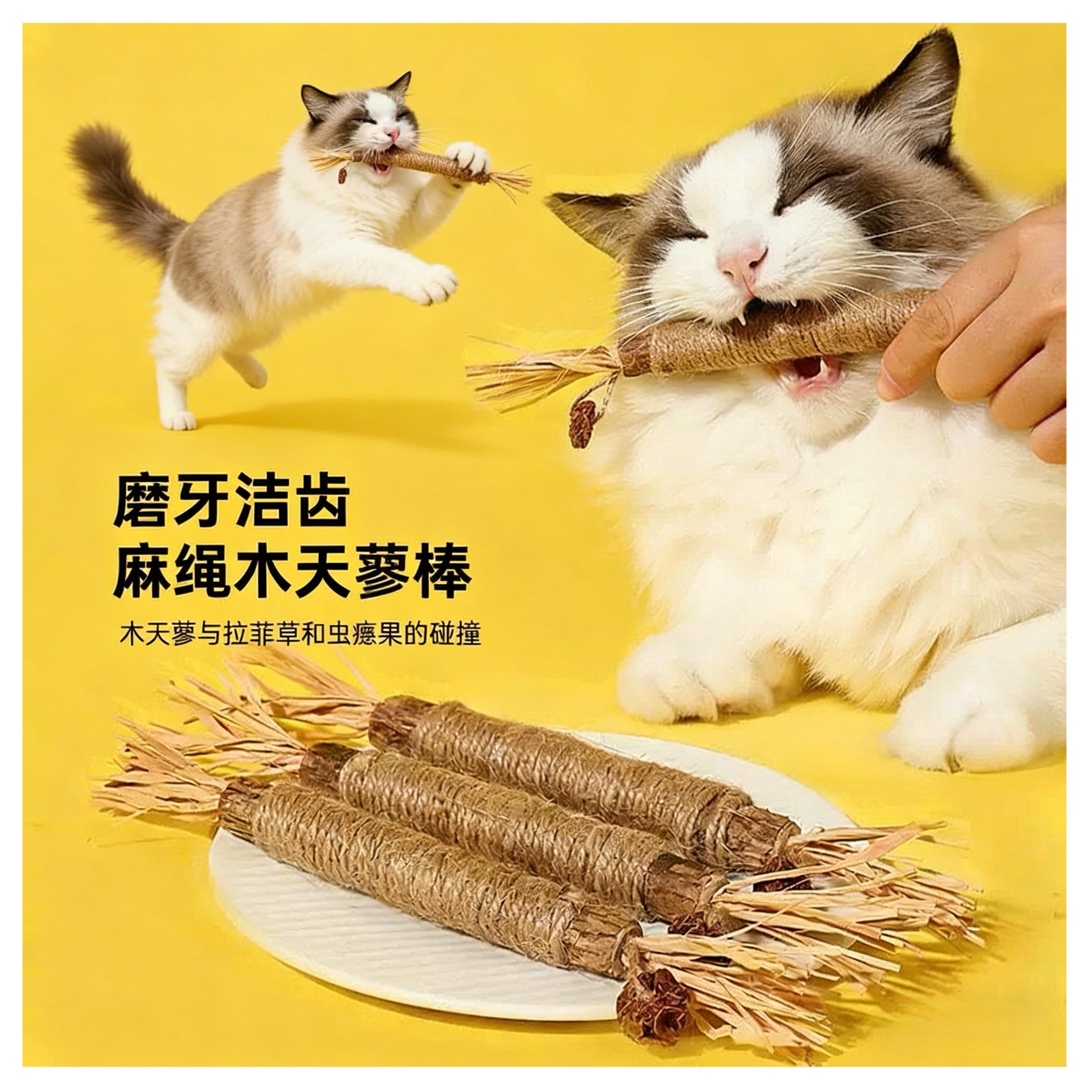 日本木天蓼猫磨牙玩具耐咬洁齿