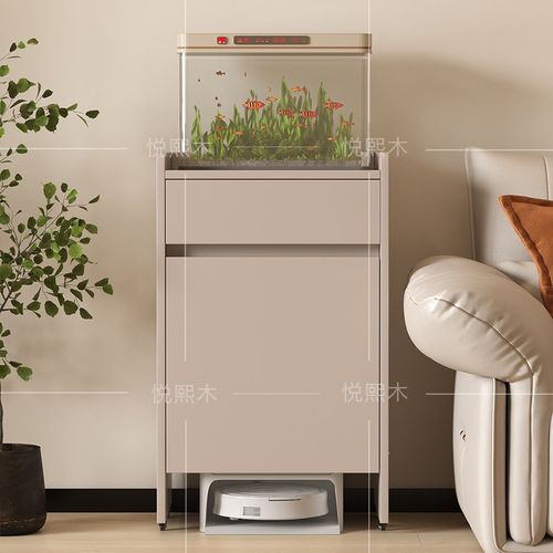 实木扫地机置物柜云鲸科沃斯石头小米扫地机架子伴侣鱼缸架边几架