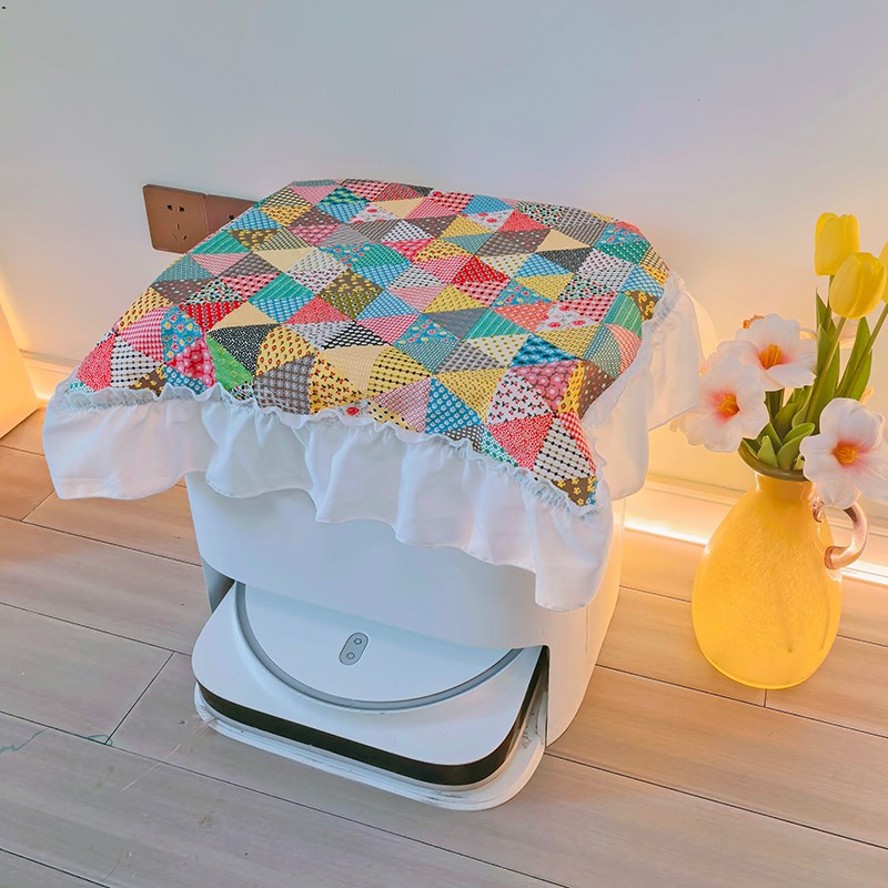 2025新款扫地机防尘罩机器人盖布家庭家用保护套布艺花边盖巾透气