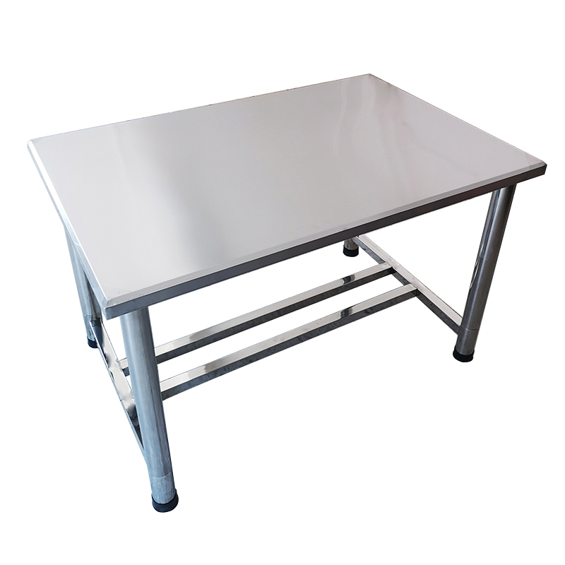 一体包边全不锈钢方桌独特斜边设计吃饭桌子工作餐台工字脚可定制