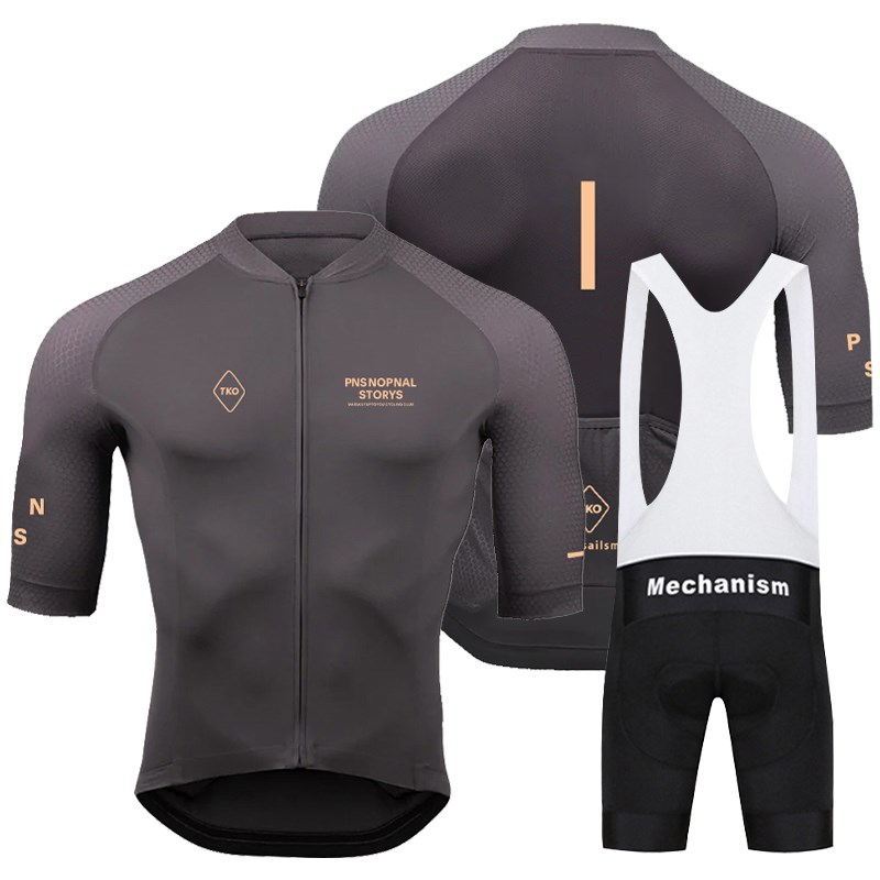 PNS夏季速干透气排汗山地自行单车队版短袖骑行服套装男女牛奶丝