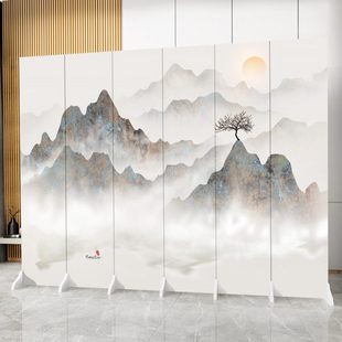 家用屏风隔断屏障玄关背景墙房间卧室入户办公室简易折叠 新中式