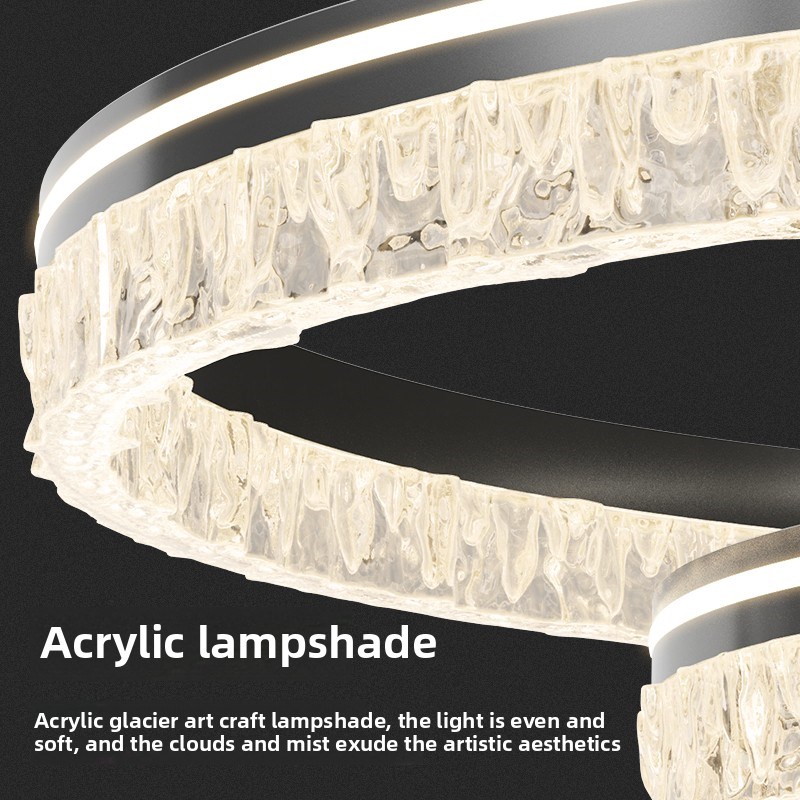 天花板隐形风扇灯2025新的无障碍豪华高端客J厅冰裂家用无声天花