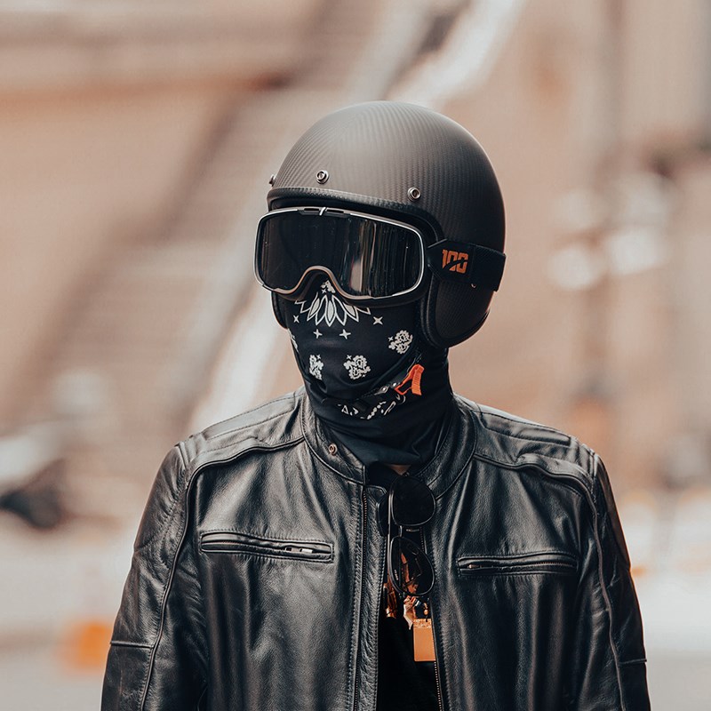 碳纤维头盔复古机车半盔哈巡航雷轻便碳纤维O头盔踏板摩托安全头