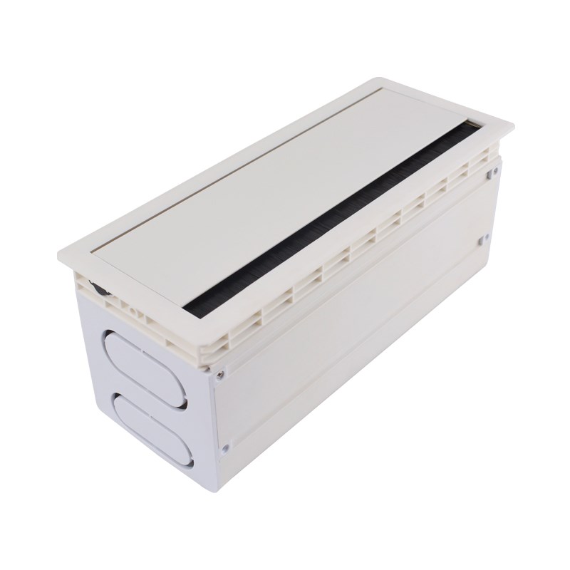 办公桌铝合金穿线孔盖板带u毛刷桌面缓冲走线盒方形装饰插座遮挡