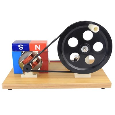 手摇交直流发电机 初中物理法拉第灯泡发光磁铁生电模型电磁学实L