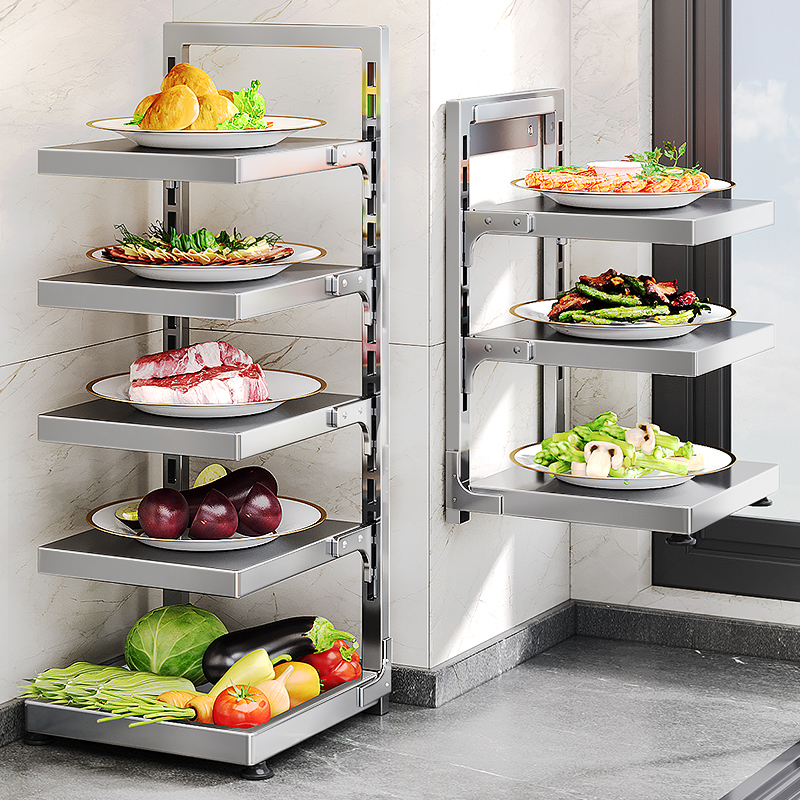 不锈钢备菜架厨房壁挂多层配菜z盘置物架多功能配菜架菜盘收纳架