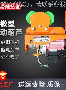 微型电动葫芦220V家用机起重小吊机PA200*12型升降钢提升丝绳电小