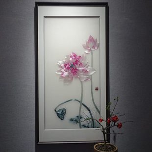 饰画 湘绣成品挂画客厅玄关湘绣手工刺绣湘秀纯国潮手工定制家居装