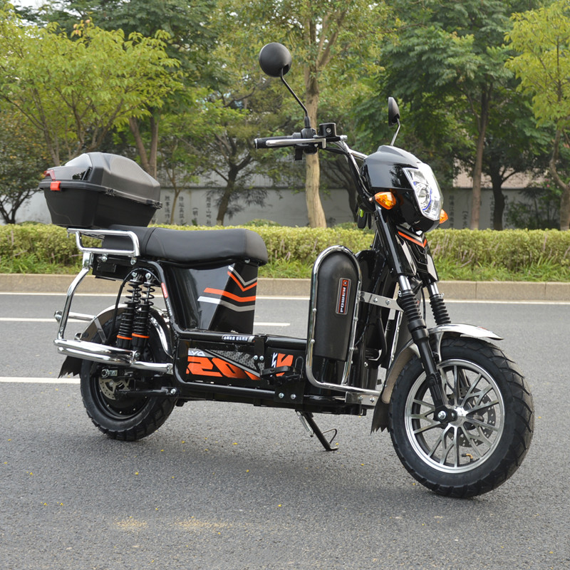 拉客载人电瓶车72V载重王外卖踏板长跑王大功率96V电动摩托车台铃