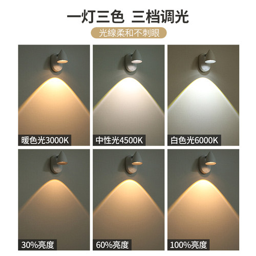 遥控无线充电洗墙led射灯家用免布线免打孔客厅背景墙小山丘壁灯