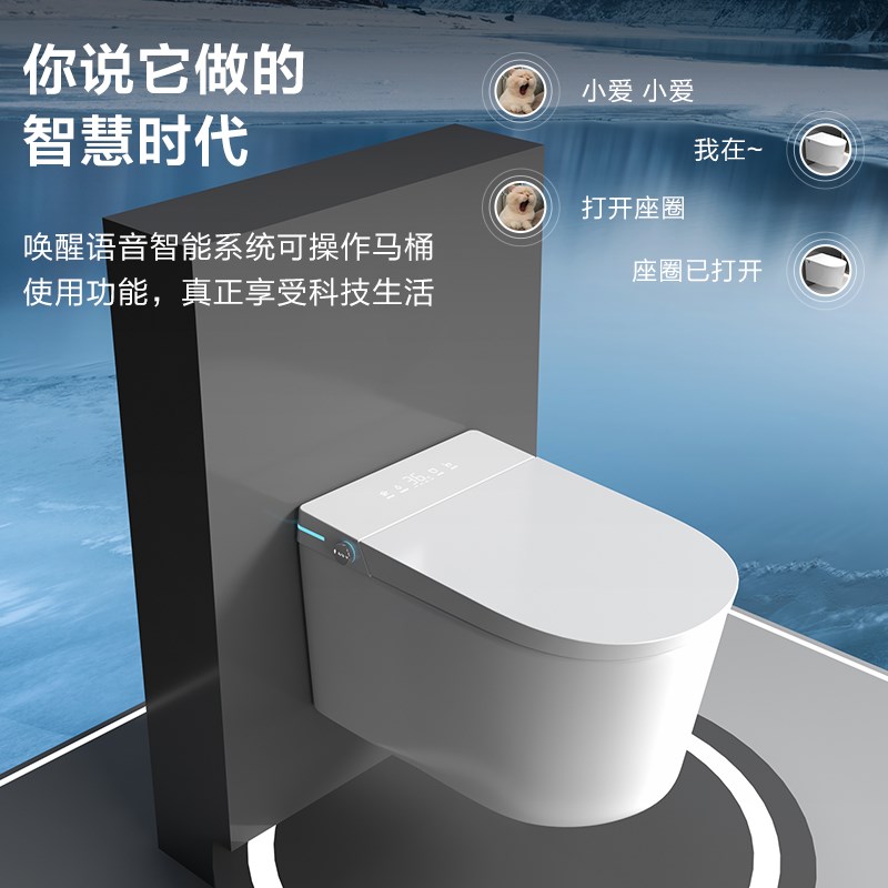国货家用壁挂智能马桶自动翻盖无需埋墙水箱带支架无水压限制