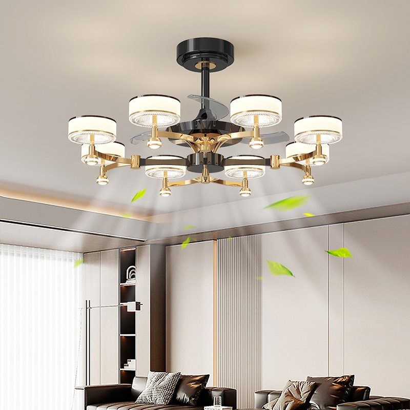 励昌家装灯饰意式极简轻奢吸顶风扇灯高端主卧房间客厅餐厅高级感