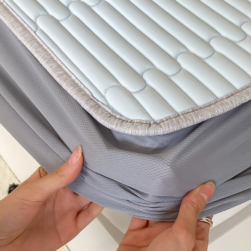 A类高端夏季乳胶床笠款凉席三件套卡通风刺绣可水洗床裙款空调席