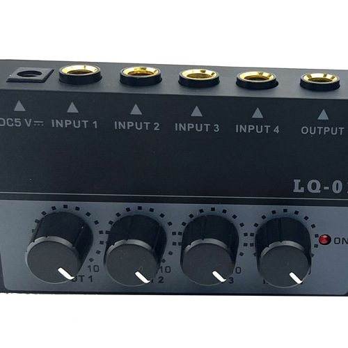 四路话筒混音器迷你乐器放大器6.5麦克风插头扩展器话放音频输入