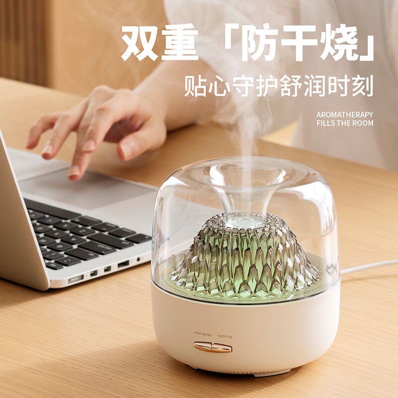 琉璃香薰机家用静音卧室房间小型超声波助眠净化空气加湿器超大雾