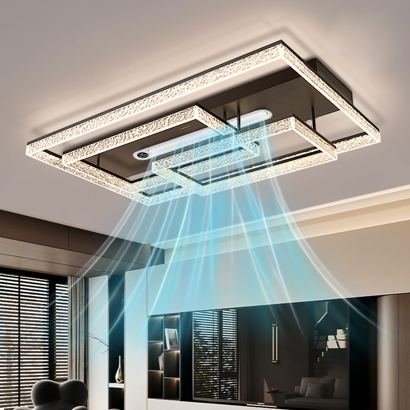 无叶吊扇灯客厅灯轻奢高级感意式极简客厅主灯吸顶灯餐吊灯吊扇灯