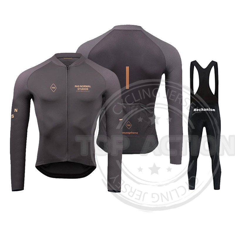 2023PAS秋季长袖自行车男骑行服公路赛车服装单车衣服套装牛奶丝