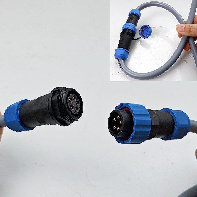 挖机抓夹木器5芯小臂线大臂线抓木机接电磁阀线束航空插头控制器