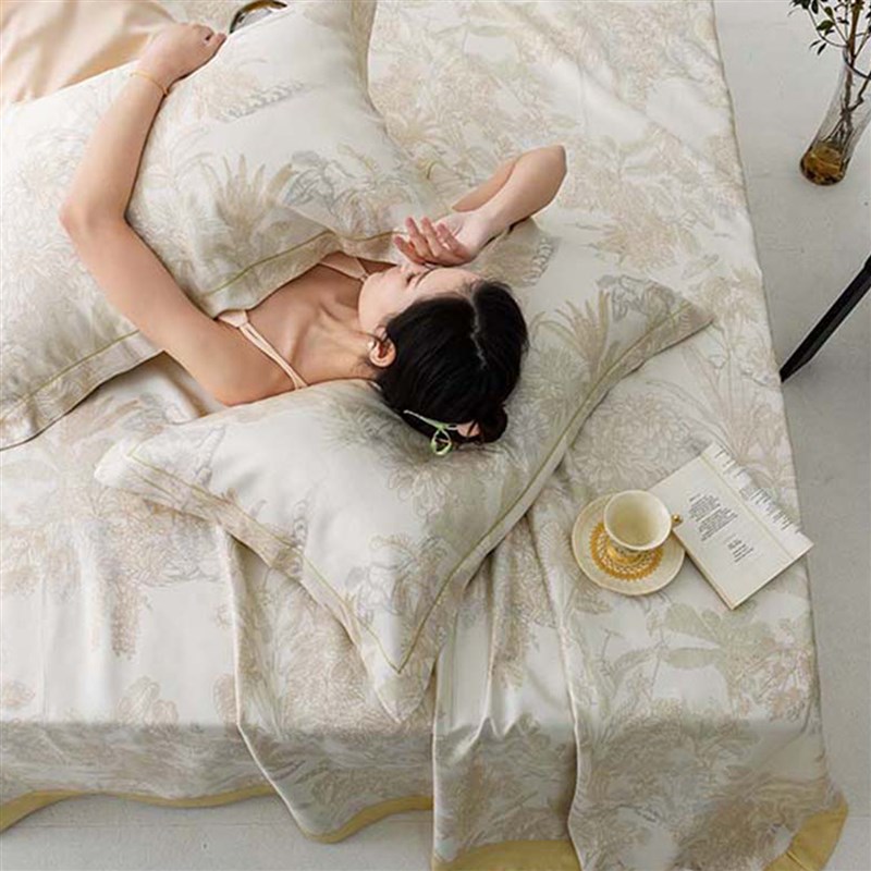 高端竹纤维凉席三件套夏季兰精天丝床单家用冰丝可水洗空调软席子