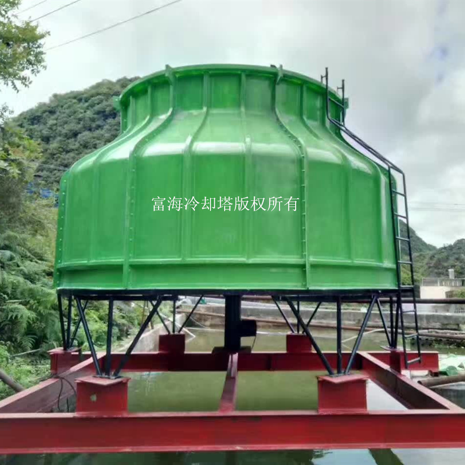 供应玻璃钢冷却塔圆形逆流式200吨250吨圆形开式冷却塔 冷却水塔