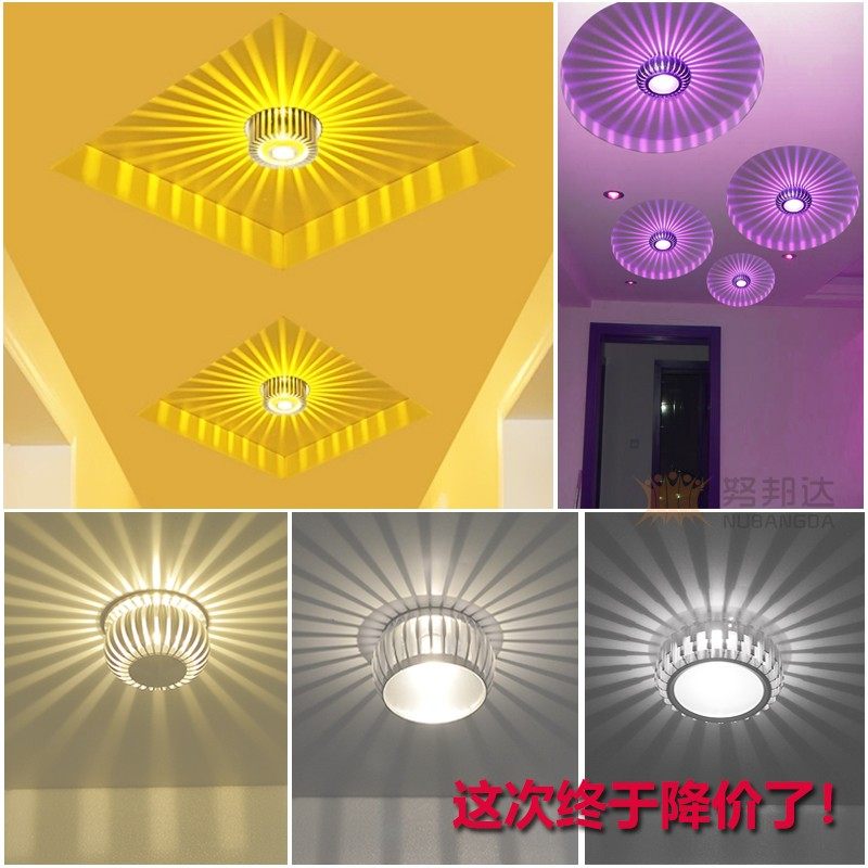 圆形led太阳花过道灯走廊玄关灯酒吧KTV背景墙装饰造型灯彩色壁灯