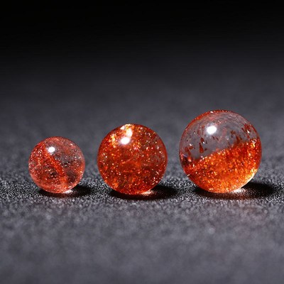 天然金太阳散珠 金草莓晶多宝单珠水晶吊坠DIY爆闪橙桔色超七手链
