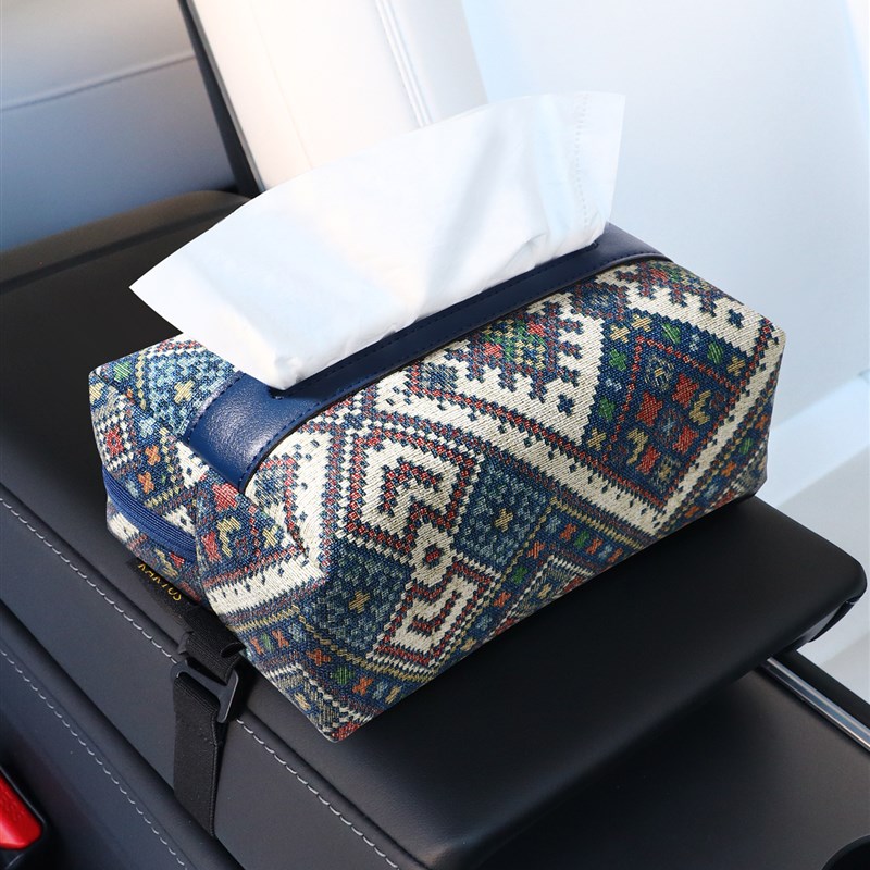 车载纸巾盒车g内民族风抽纸盒汽车收纳纸巾包车用扶手箱纸抽盒