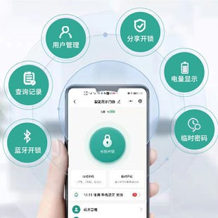 涂鸦U型锁智能i锁指纹密码卡片钥匙自行车锁玻璃门电子锁玻璃门锁