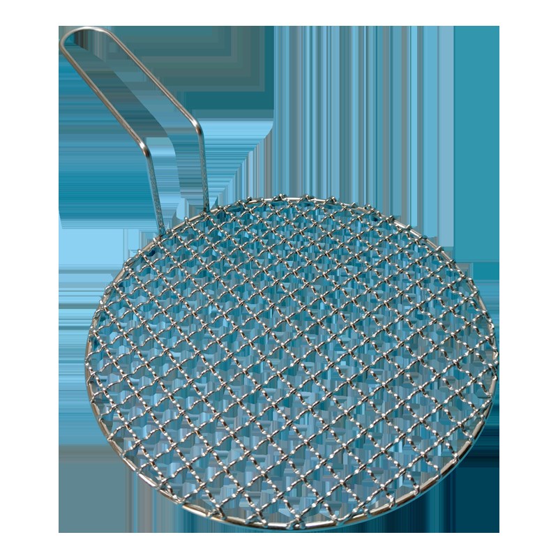 烧烤网圆形带把手不锈钢网红烧烤B架烤肉网烧烤炉烤肉网熏肉篦子