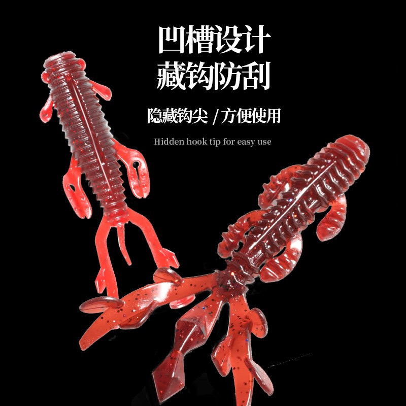 浮水虾软饵d软虫黑坑鲈鱼鳜鱼专用内德倒钓钓组路亚饵假饵超强弹