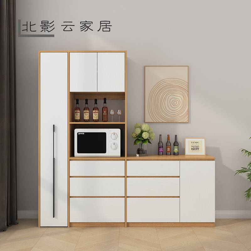 5V简约现代餐边柜高柜一体靠墙家用厨房烤箱微波炉储物柜子电器柜