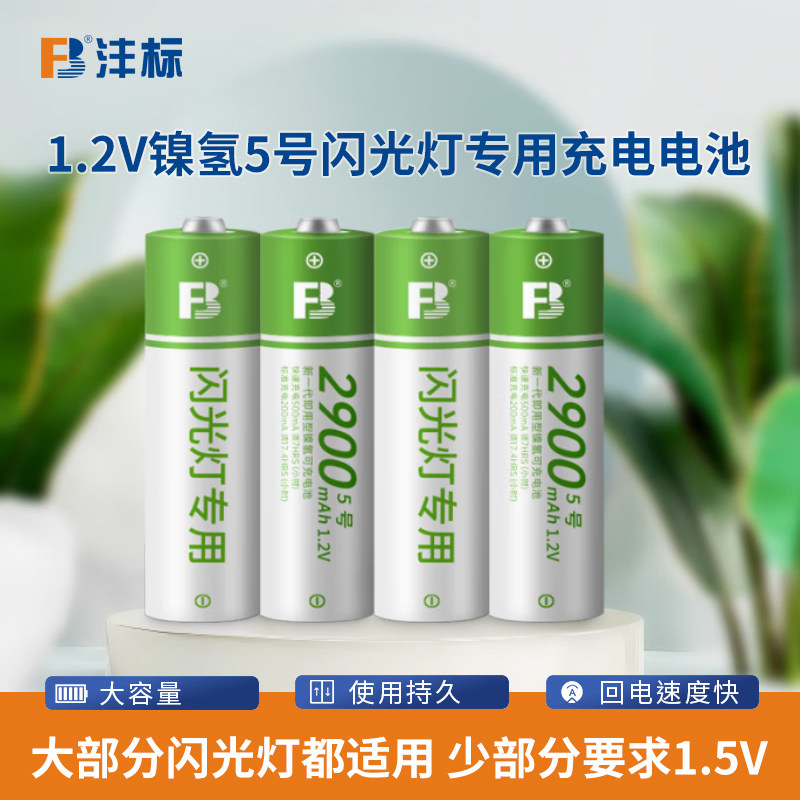沣标闪光灯专用充电电池5号AA1.2V镍氢电池2900mAh大容量套装CCD相机话筒遥控车智能门锁通用电池充电仓盒