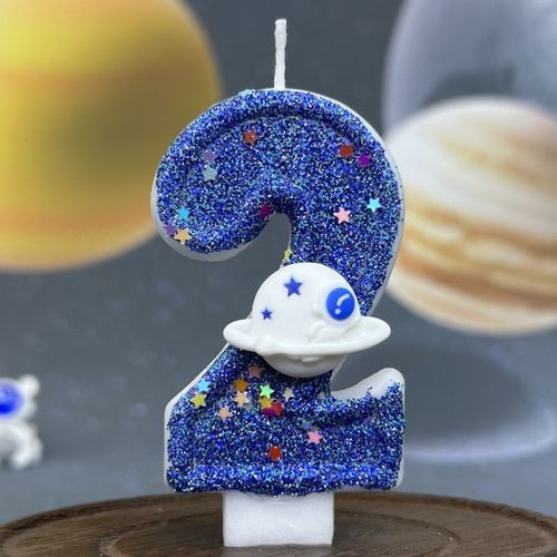 宇航员主题派对插排星球宇宙星空宇宙数字蜡烛生日蛋糕摆件甜品台