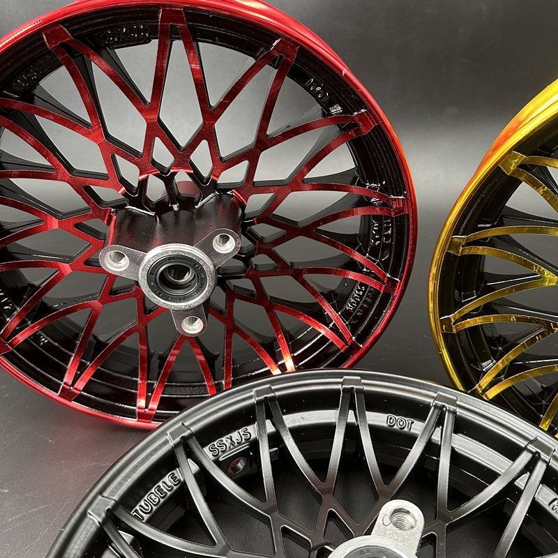 电动车10/12寸轮毂小龟王极酷小牛1S双面铝轮前钢圈改装