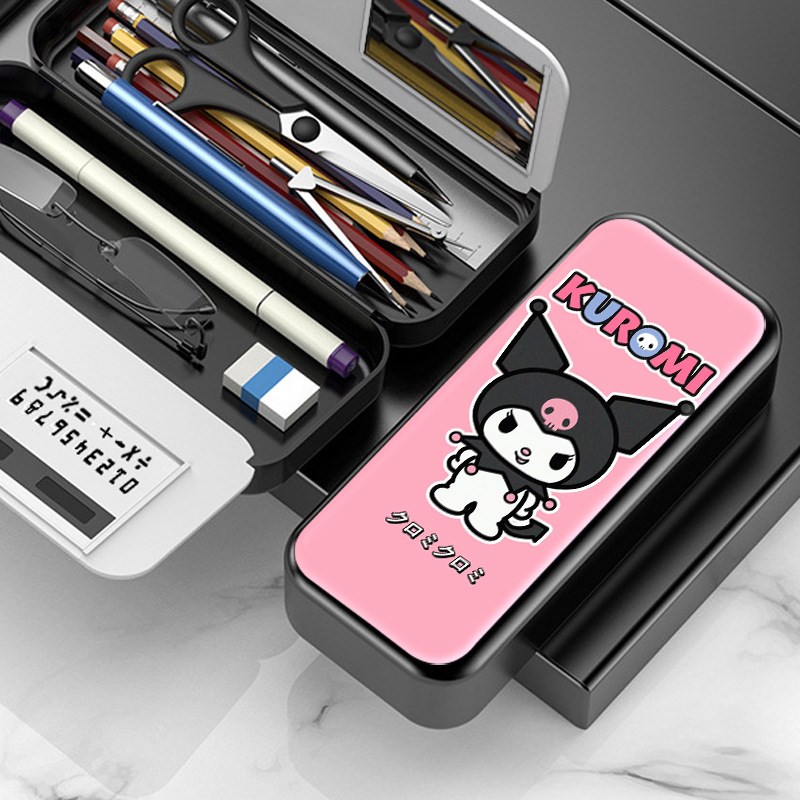 可爱库洛米文具盒网红多功能女孩小学生初K中笔袋大容量收纳盒笔