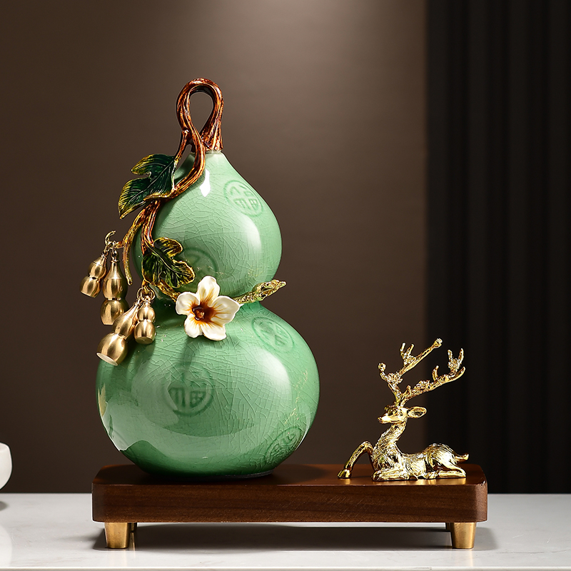 五福临门a葫芦摆件高档新中式创意客厅酒柜电视柜装饰乔迁新居礼